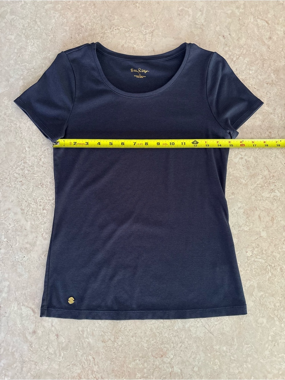 Lilly Pulitzer Navy Short-Sleeve Scoop Neck Tee Size Small - Picture 4 of 5